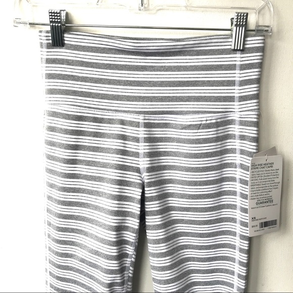 NWT Athleta Heather  horizontal High Rise Striped Leggings XS white stripe new - Picture 5 of 5